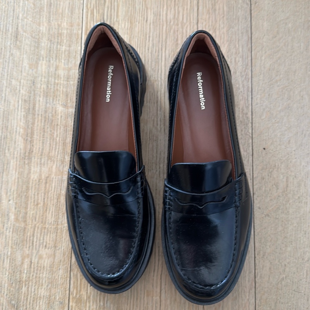 Reformation Black Loafers